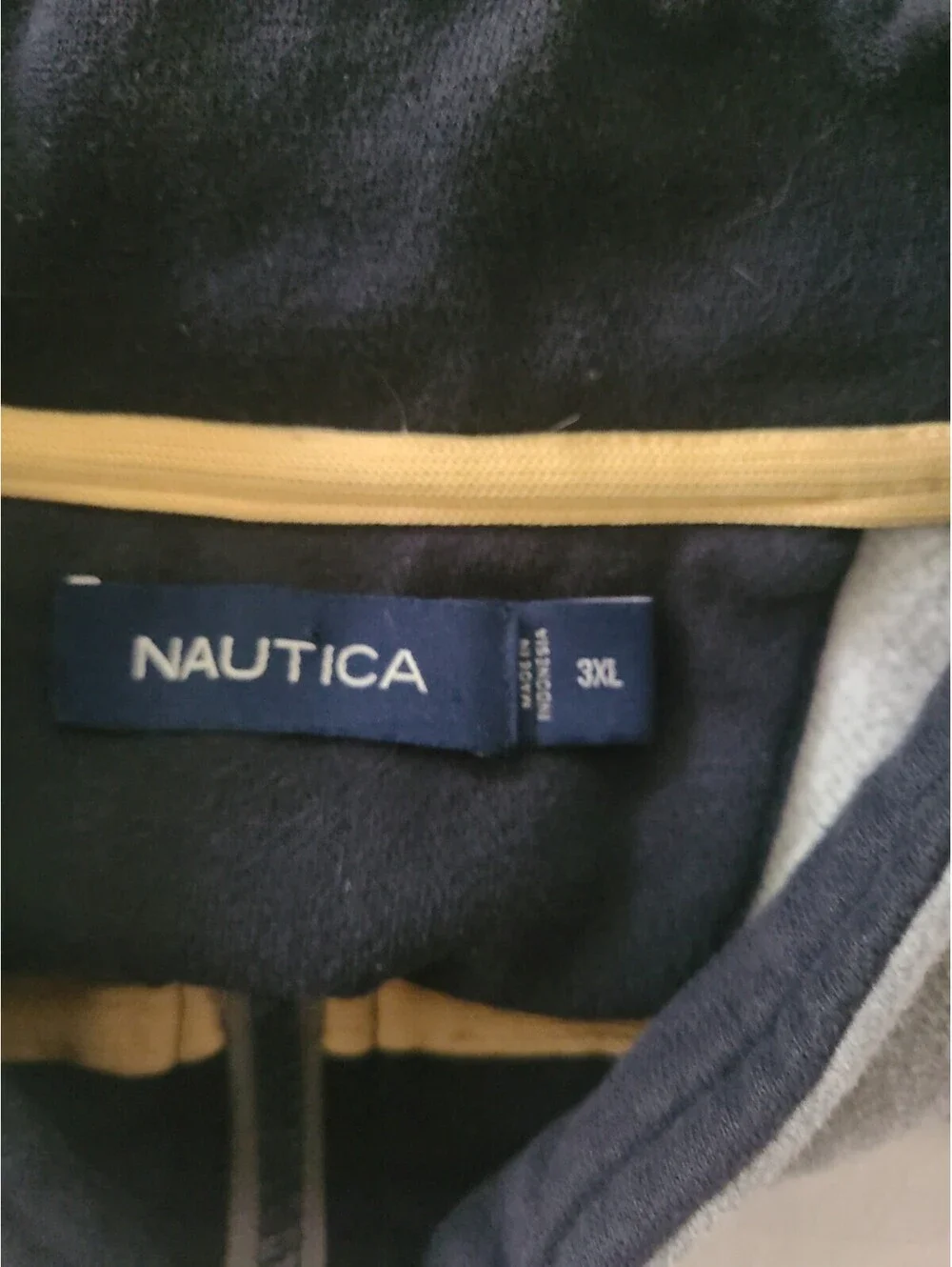 Nautica 3XL Collared Pullover 100% Cotton 1/4 Zip Sweat Shirt With Front Pockets